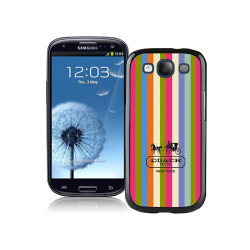 Coach Stripe Multicolor Samsung Galaxy S3 9300 BGR | Women - Click Image to Close